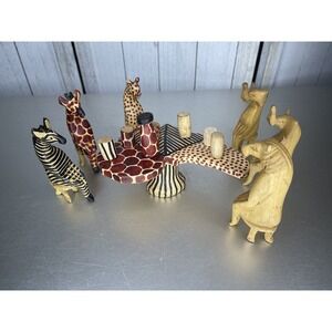 Rippeon Handmade African Safari Animals Figurines & Sculptures Carved In Kenya